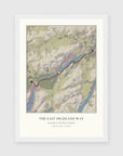 Personalised route map print in a white frame, A4 portrait