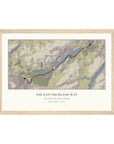 Personalised route map print in an oak coloured frame, A4 landscape