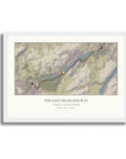 Personalised route map print in a white frame, A4 landscape