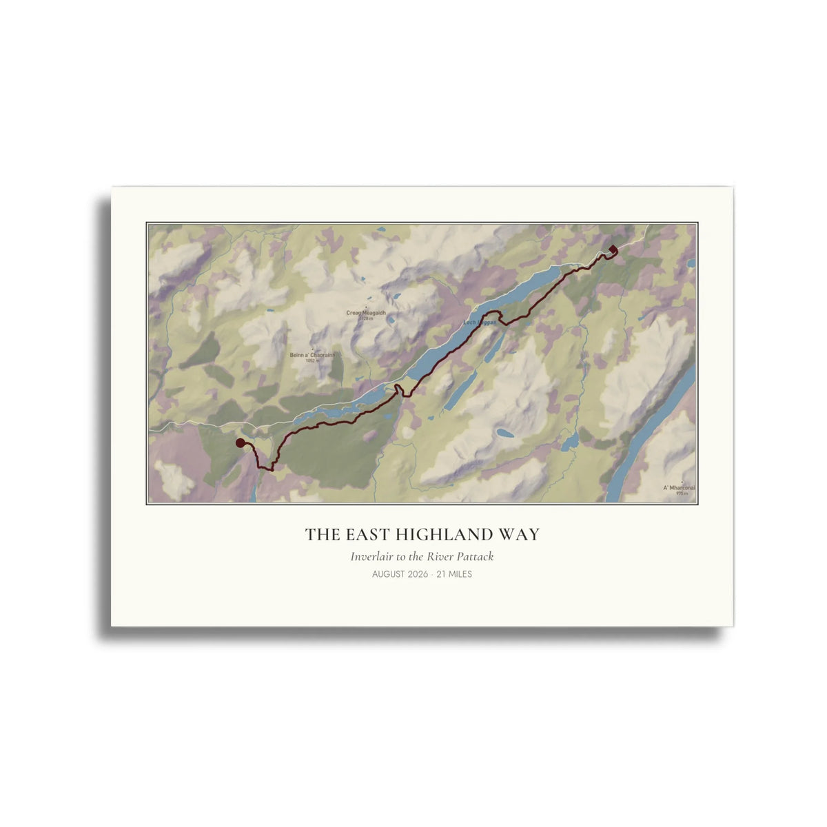 Personalised route map print, unframed, A4 landscape