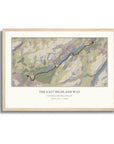 Personalised route map print in an oak coloured frame, A3 landscape