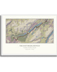 Personalised route map print in a white frame, A3 landscape
