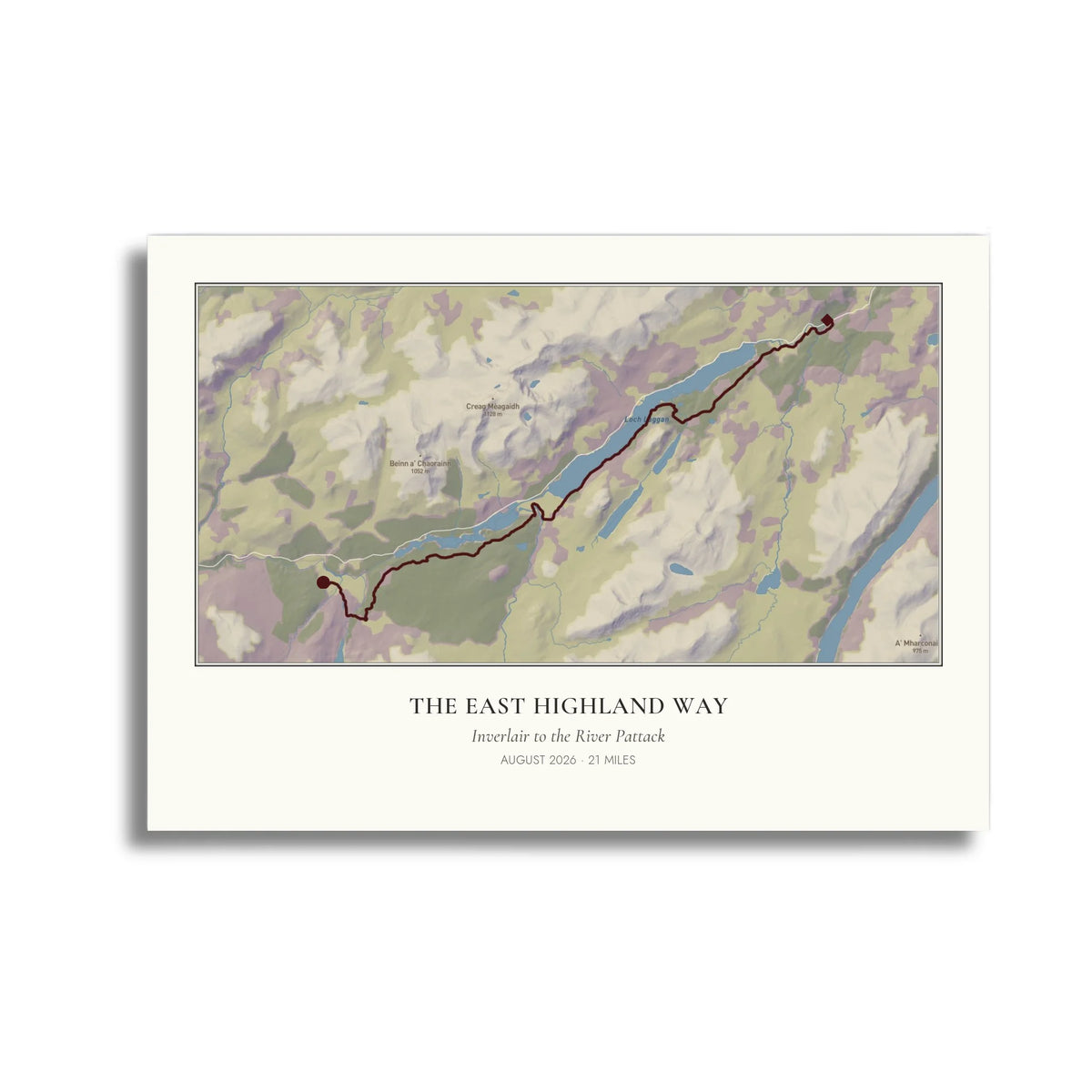 Personalised route map print, unframed, A3 landscape