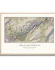 Personalised route map print in an oak coloured frame, A2 landscape
