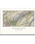 Personalised route map print in a white frame, A2 landscape