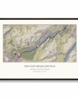 Personalised route map print in a black frame, A2 landscape