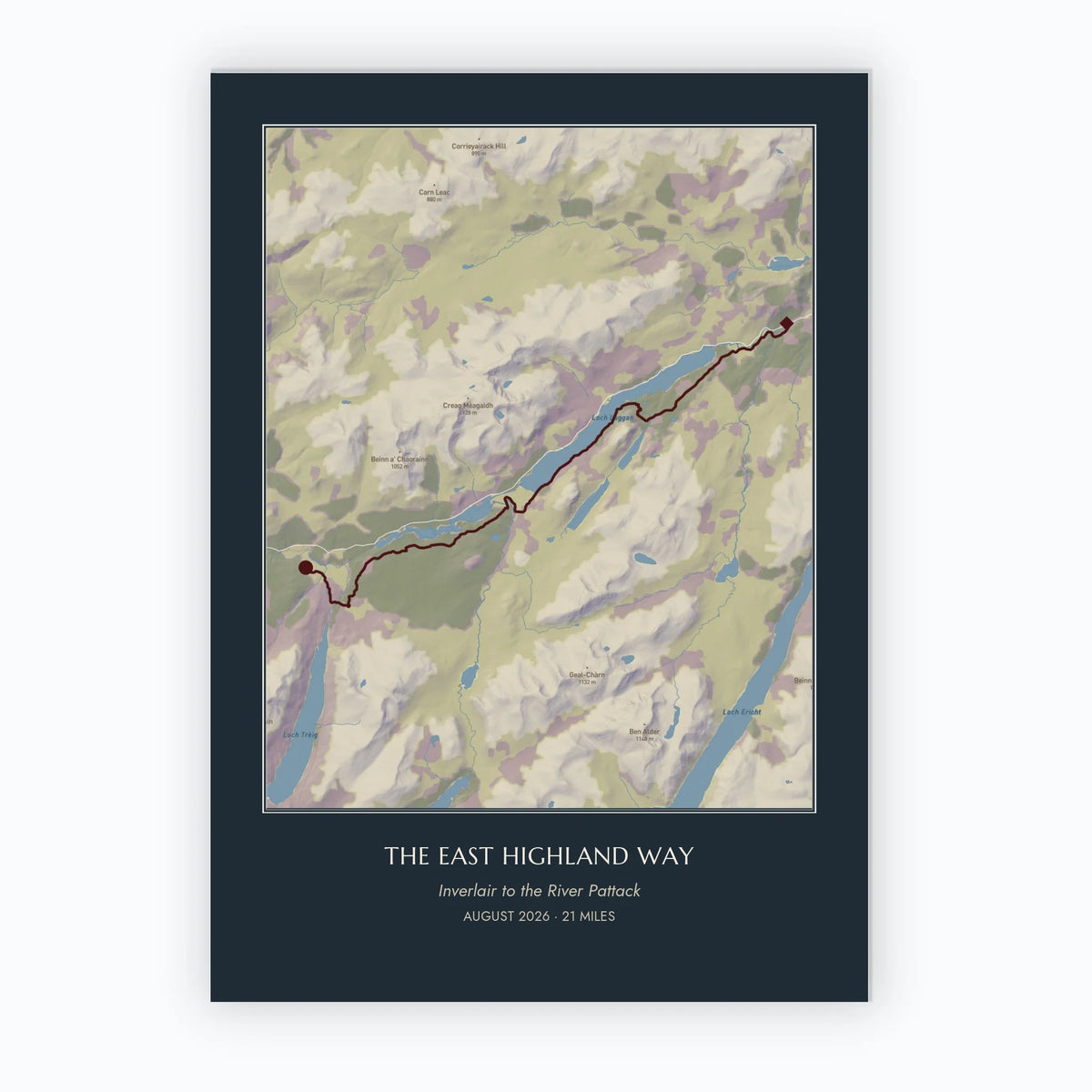 Personalised route map print, unframed, A2 portrait