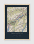 Personalised route map print in an oak coloured frame, A3 portrait