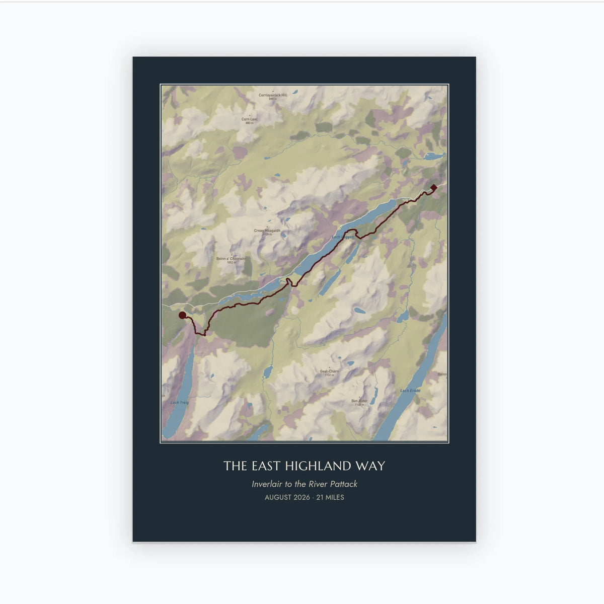 Personalised route map print, unframed, A3 portrait