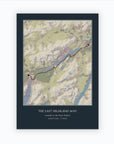 Personalised route map print, unframed, A3 portrait