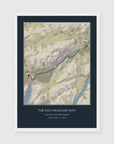 Personalised route map print in a white frame, A3 portrait