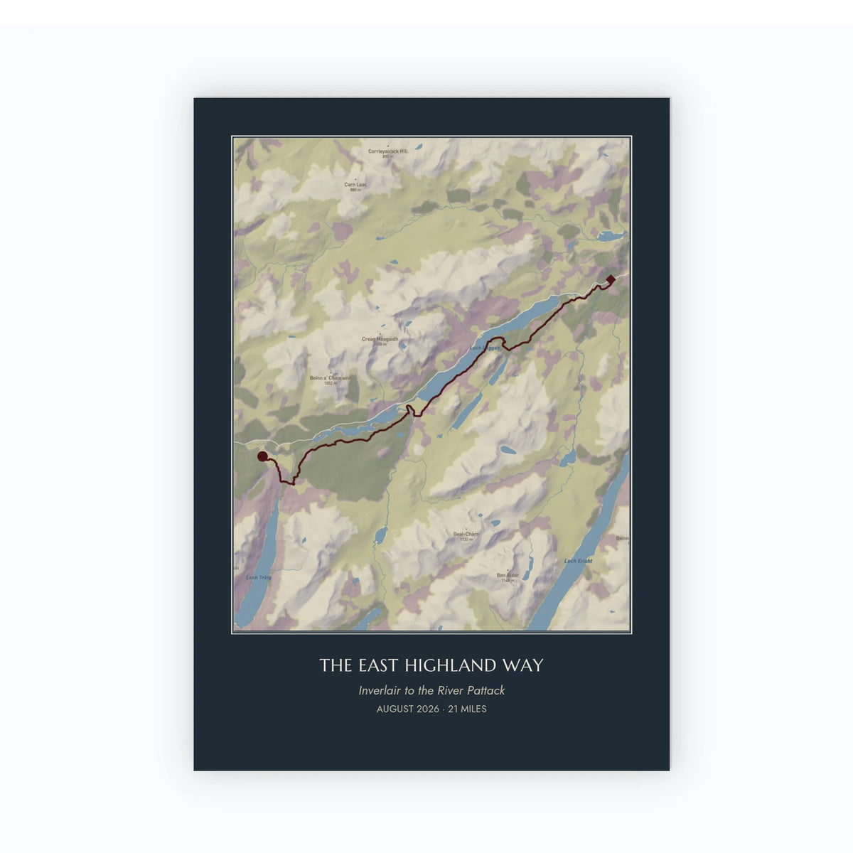 Personalised route map print, unframed, A4 portrait