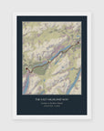 Personalised route map print in a white frame, A4 portrait