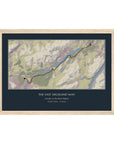 Personalised route map print in an oak coloured frame, A4 landscape