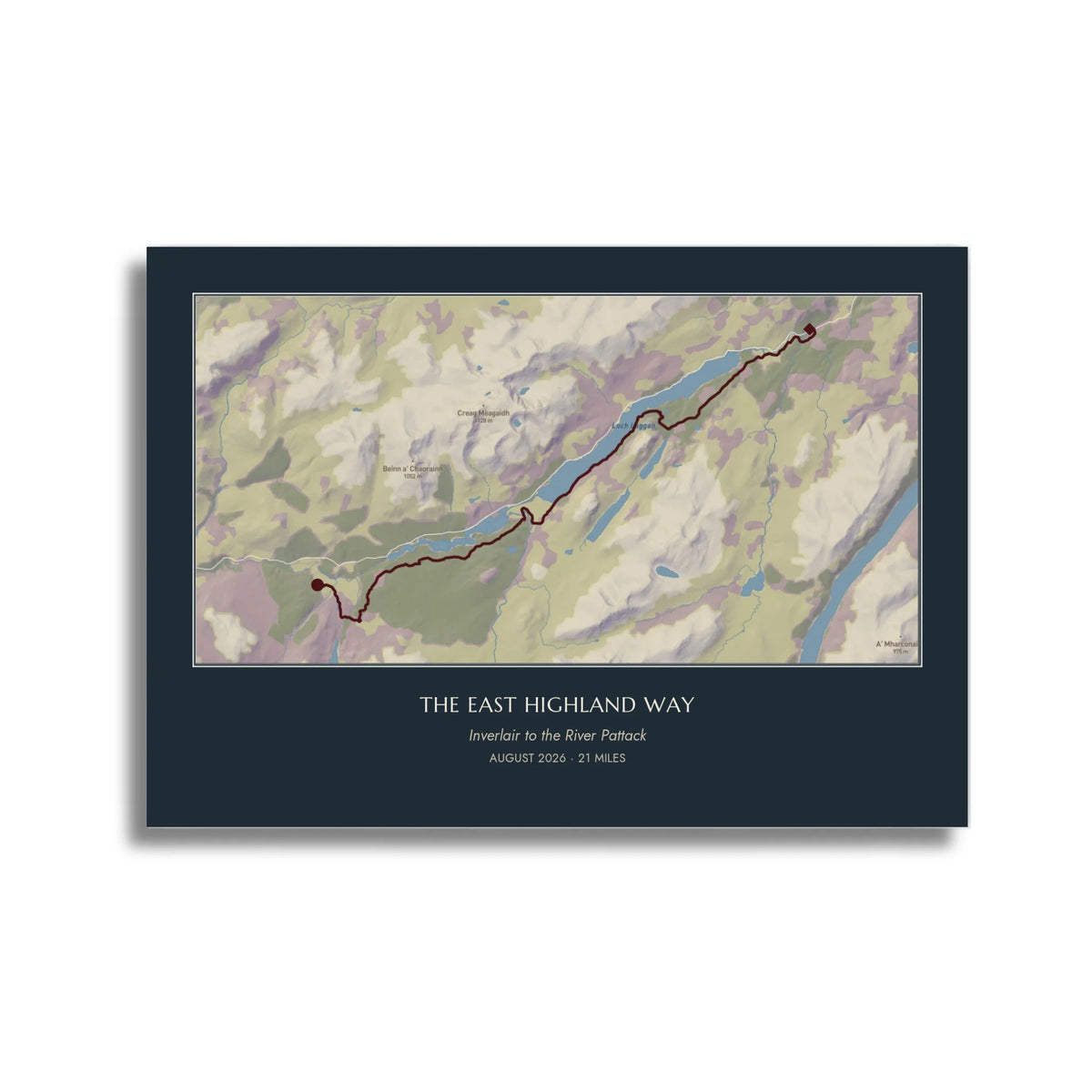 Personalised route map print, unframed, A4 landscape