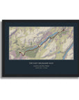 Personalised route map print in a black frame, A4 landscape