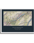 Personalised route map print in a white frame, A3 landscape