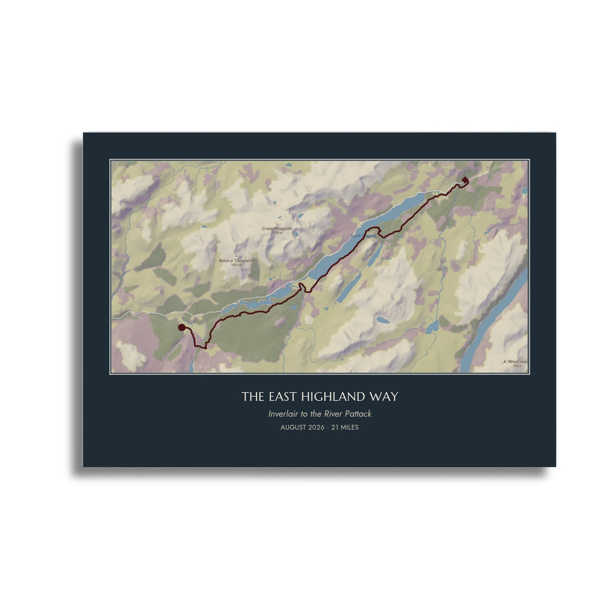 Personalised route map print, unframed, A3 landscape