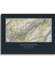 Personalised route map print in a black frame, A3 landscape