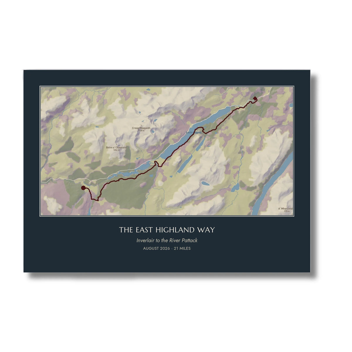 Personalised route map print, unframed, A2 landscape