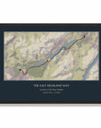 Personalised route map print in a black frame, A2 landscape