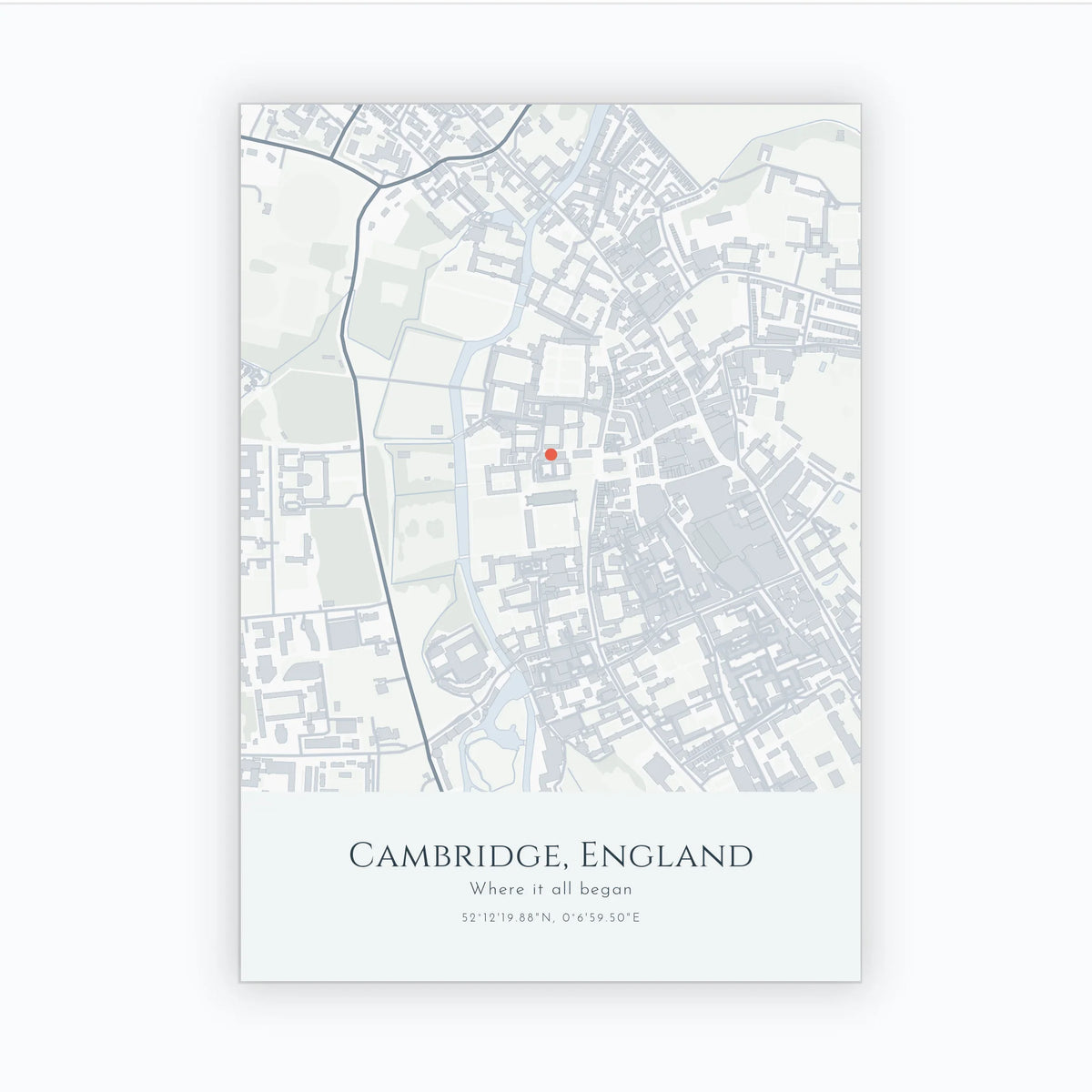Personalised map print, unframed, A3 portrait