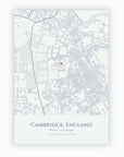 Personalised map print, unframed, A2 portrait