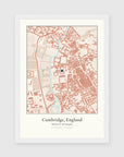 Personalised map print, in a white frame, A4 portrait