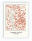 Personalised map print, unframed, A2 portrait