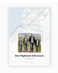Personalised map & photo print, Waypoint, unframed, A4 portrait
