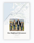 Personalised map & photo print, Waypoint, unframed, A2 portrait