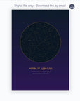 Personalised star map print, Aurum, digital download