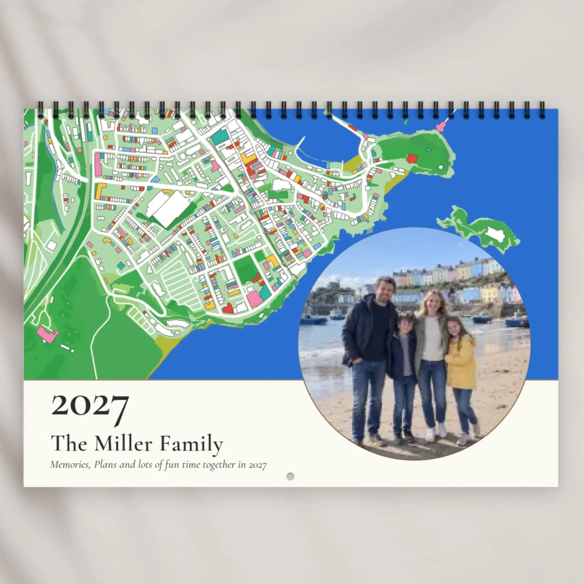 Personalised Map, Route & Star Calendar 2027 — Your Year Front Page