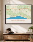 Personalised Route Map Print — Terrain